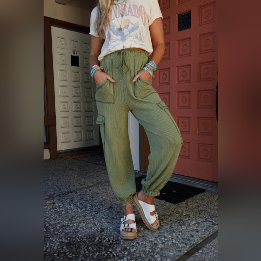 Olive Green Cargo Pants for Women